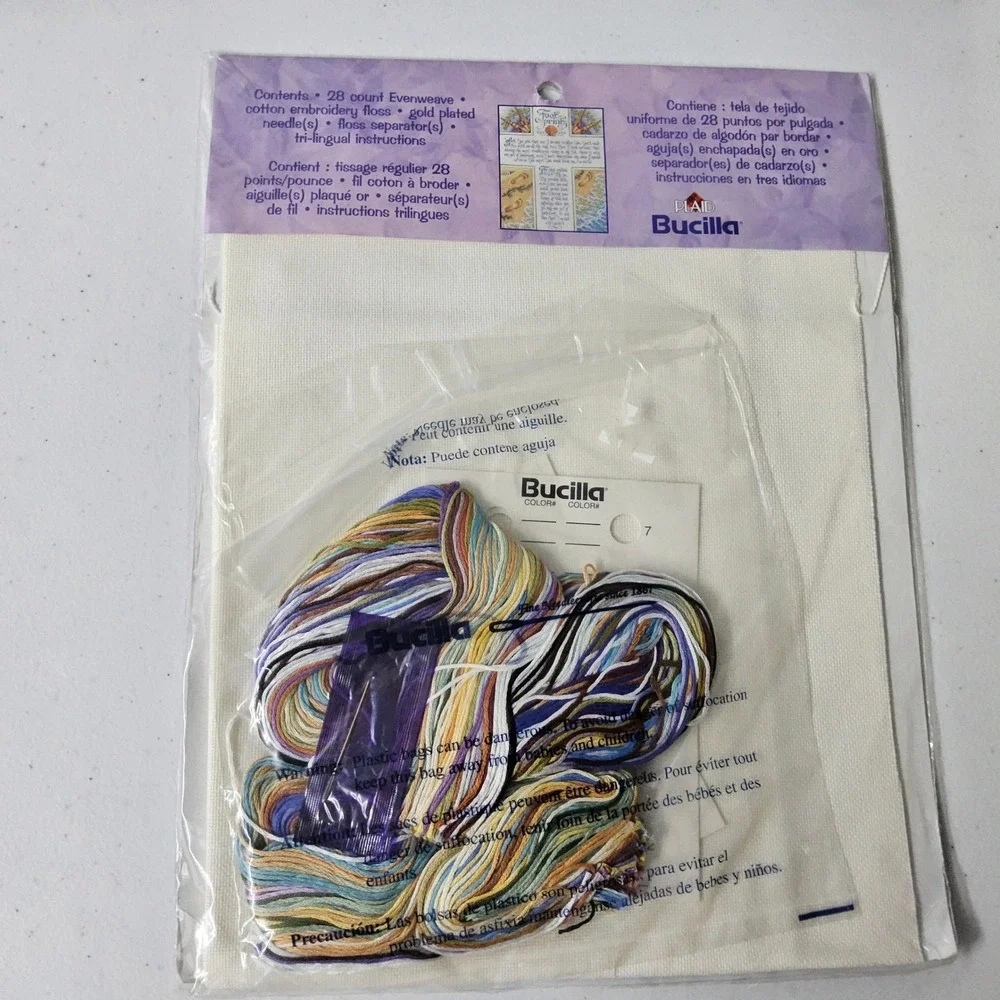 Bucilla Footprints‎ Counted Cross Stitch Kit Religious Verse Beach Seashell